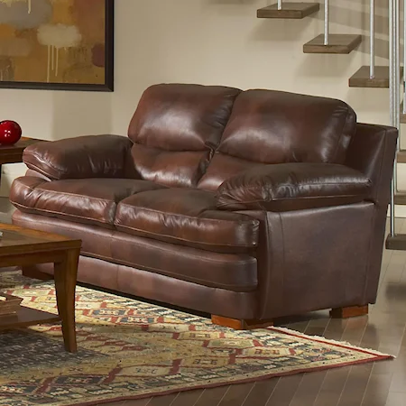 Upholstered Leather Loveseat